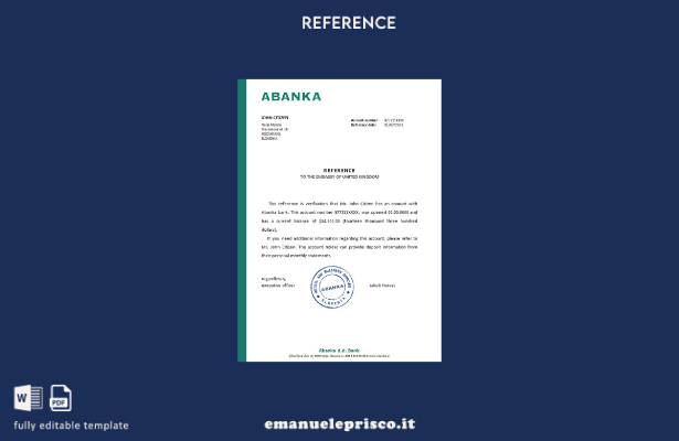 modello di riferimento Slovenia Abanka in stile verificato